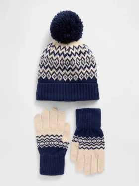 CashSoft Fair Isle-hatt och handskar för barn
