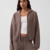 CashSoft oversized hoodie med dragkedja och shakerstickning
