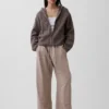 CashSoft oversized hoodie med dragkedja och shakerstickning