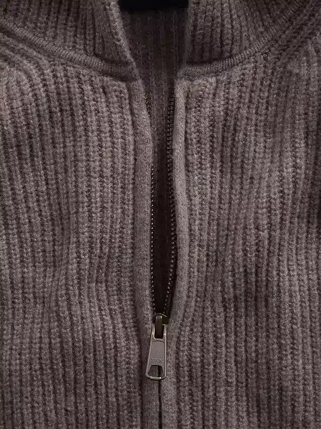 CashSoft oversized hoodie med dragkedja och shakerstickning