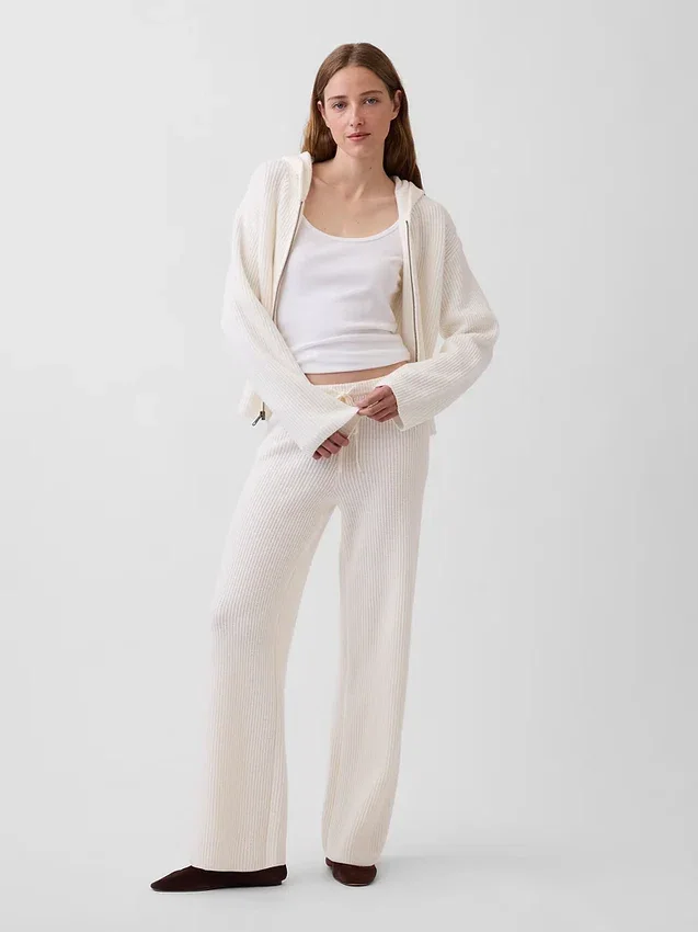 CashSoft oversized hoodie med dragkedja och shakerstickning