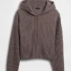 CashSoft oversized hoodie med dragkedja och shakerstickning