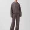 CashSoft Oversized Shaker-Stitch-tröja med huva