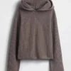 CashSoft Oversized Shaker-Stitch-tröja med huva