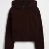 CashSoft Oversized Shaker-Stitch-tröja med huva