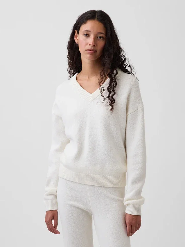 CashSoft Oversized tröja med V-ringning