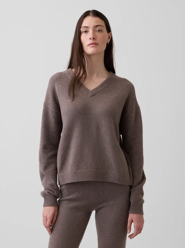 CashSoft Oversized tröja med V-ringning