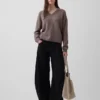 CashSoft Oversized tröja med V-ringning