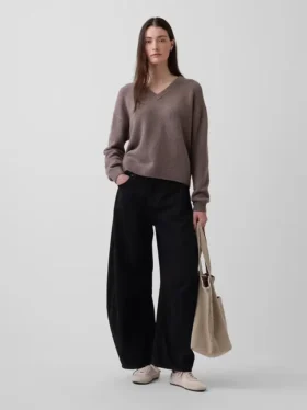 CashSoft Oversized tröja med V-ringning