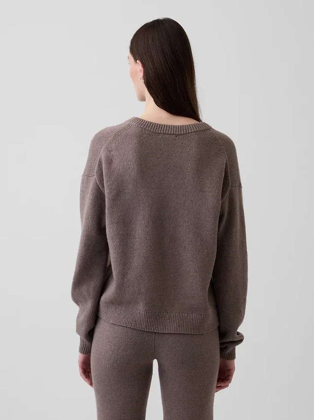 CashSoft Oversized tröja med V-ringning