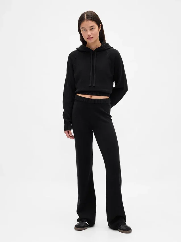 CashSoft-stickade byxor med bootcut