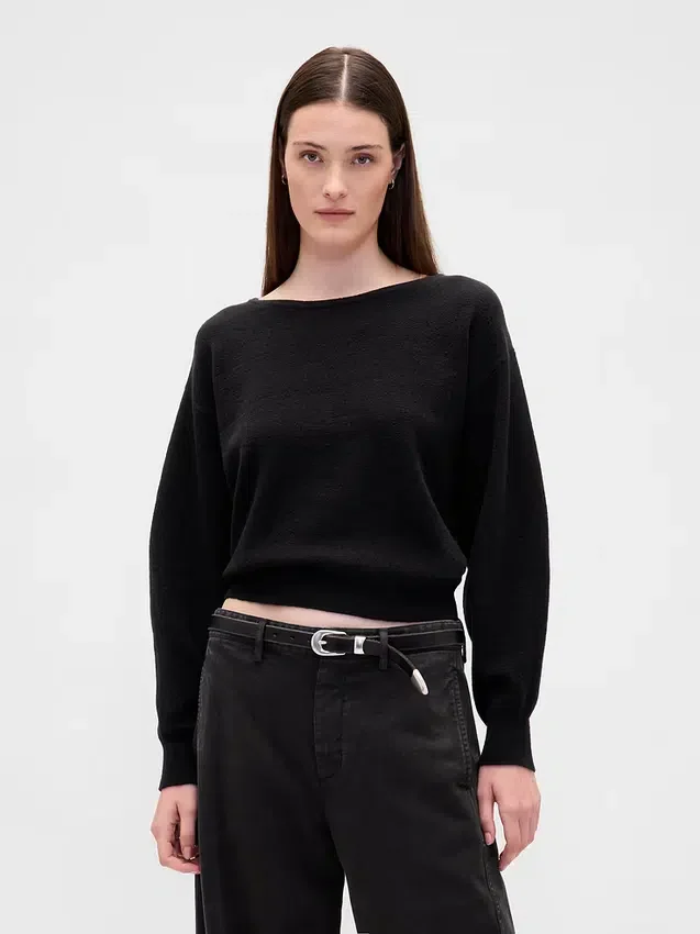 CashSoft stretchig kort tröja med lanternärmar