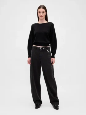 CashSoft stretchig kort tröja med lanternärmar