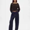 CashSoft stretchig kort tröja med lanternärmar
