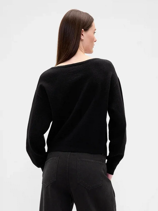 CashSoft stretchig kort tröja med lanternärmar