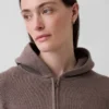 CashSoft-tröja, kort hoodie med dragkedja