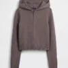 CashSoft-tröja, kort hoodie med dragkedja