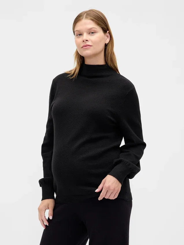 CashSoft-tröja med hög hals för mammakläder