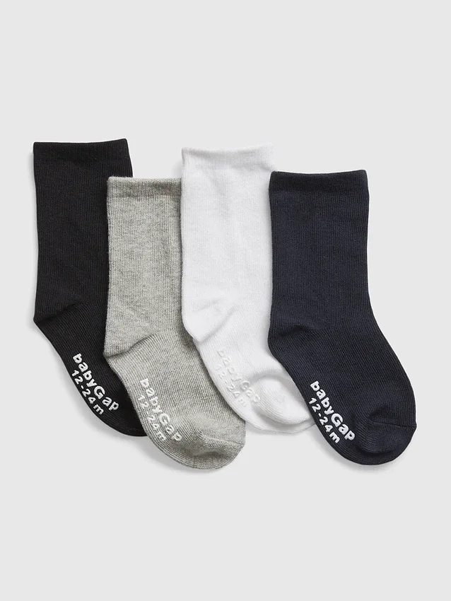 Crew-strumpor för småbarn (4-pack)