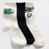 Crew-strumpor med grafiskt logo-mönster för barn (3-pack)
