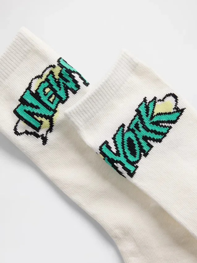 Crew-strumpor med grafiskt logo-mönster för barn (3-pack)
