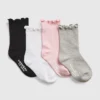 Crew-strumpor med salladskant för småbarn (4-pack)