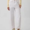 Crop-jeans med hög midja och vid ben