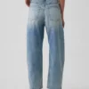 Crop-jeans med hög midja och vid ben