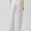 Crop-jeans med hög midja och vid ben