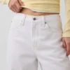 Crop-jeans med hög midja och vid ben
