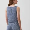 Crop-tanktop i gingham-denim