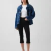 Croppade caprijeans med hög midja