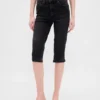 Croppade caprijeans med hög midja