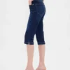 Croppade caprijeans med hög midja