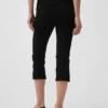 Croppade caprijeans med hög midja