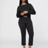 Croppade caprijeans med hög midja