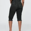 Croppade caprijeans med hög midja