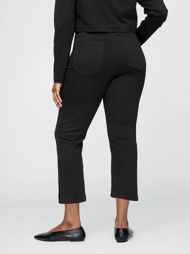 Croppade caprijeans med hög midja
