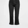 Croppade caprijeans med hög midja