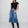 Culottejeans med hög midja