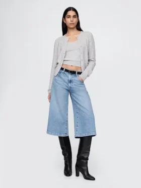 Culottejeans med hög midja