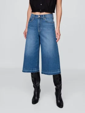 Culottejeans med hög midja