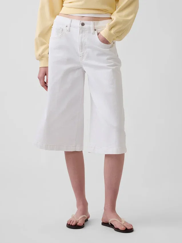 Culottejeans med hög midja