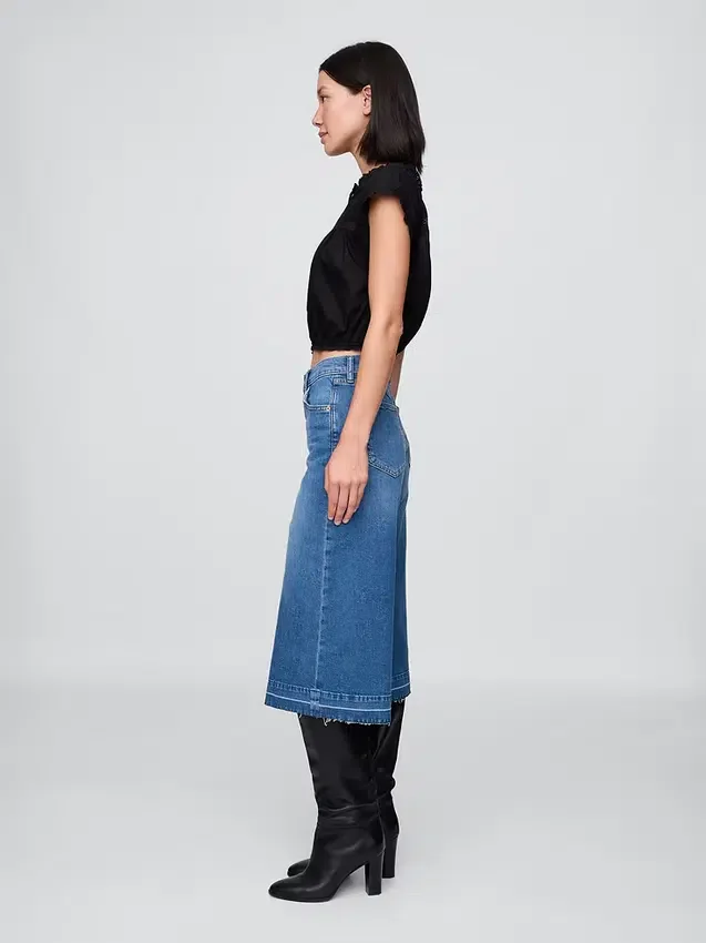 Culottejeans med hög midja