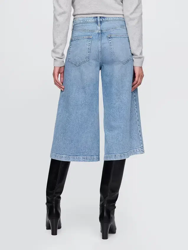 Culottejeans med hög midja