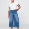 Culottejeans med hög midja