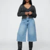 Culottejeans med hög midja