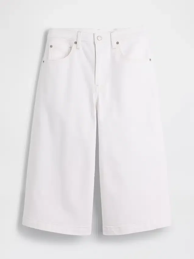 Culottejeans med hög midja