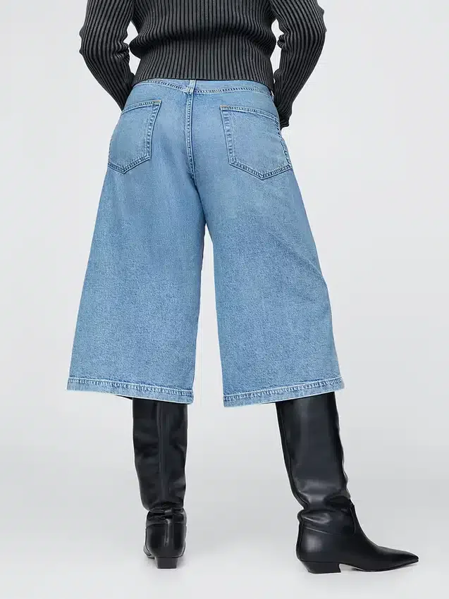 Culottejeans med hög midja