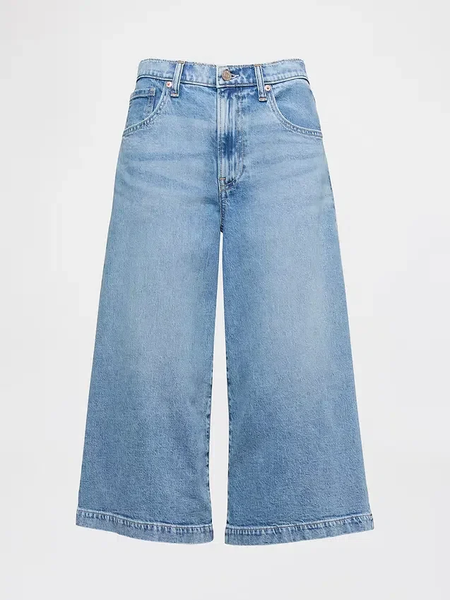 Culottejeans med hög midja